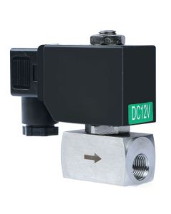 High Pressure Solenoid Valve - 1/4" Stainless Steel 60 bar, 12V DC High-Pressure High-Temperature Resistance Solenoid Valve, 356℉