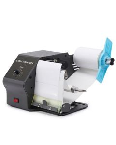 Automatic Label Dispenser for Long Clear and Opaque Labels Rolls and Fan-fold Labels, Max. Width 4.7”, Roll Diameter 11”