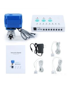 Smart Water Leak Detection Kit with Motorized Ball Valve, Controller, and 3 Sensors