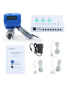 Smart Water Leak Detection System with Motorized Ball Valve and 3 Sensors for Home Protection