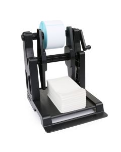 Label Holder for Shipping Label Rolls and Fan-Fold Labels - Manual Label Rewinder