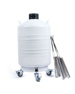 30L Cryogenic Container with Straps, Wheel, and Liquid Nitrogen for Storage