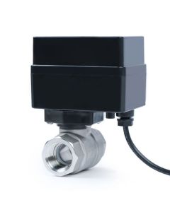 1/2" Motorized Stainless Steel Electric Ball Valve with 3 Indicator Lights - 2 Wire Auto Return, Normally Open, 9-36V AC/DC