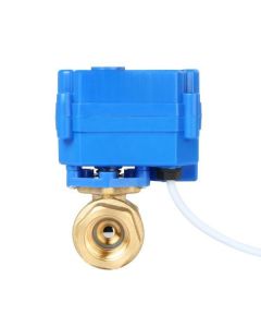 Motorized Ball Valve- 1/2" Brass Electrical Ball Valve with Full Port, 9-24 V DC, 2 Wire Reverse Polarity