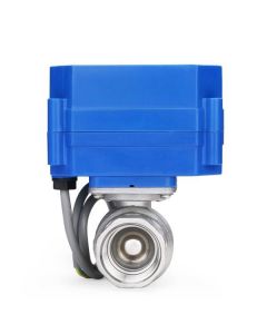 Motorized Ball Valve - 3/4" Stainless Steel Electrical Ball Valve with Full Port, 9-24 V DC, 5 Wire Setup