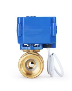 1" Brass Motorized Ball Valve with Standard Port, 9-24 V AC/DC, 2 Wire Auto Return