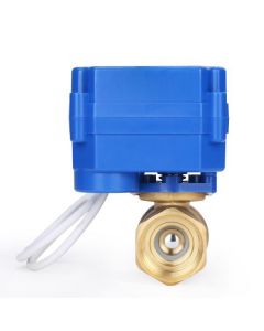 3/4" Motorized Brass Electrical Ball Valve with Standard Port, 9-24 V DC, 2 Wire Reverse Polarity
