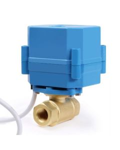Motorized Ball Valve - 1/4" Brass Electrical Ball Valve with Full Port, 9-24 V AC/DC, 2 Wire Auto Return
