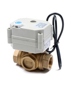 Motorized Brass Ball Valve- 1/2" AC 110V 3 Way L Type