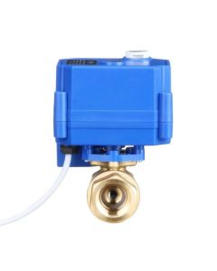 1/2" Brass Motorized Ball Valve with Manual Function, Full Port, 9-24V AC/DC and 2 Wire Auto Return Setup