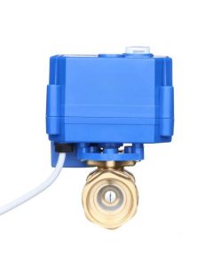 Motorized 3/4" Brass Ball Valve with Manual Function, Standard Port, 9-24V AC/DC and Auto Return Setup