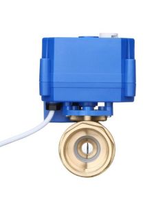 1" Brass Motorized Ball Valve with Manual Function, Standard Port, 9-24V AC/DC and 2 Wire Auto Return Setup