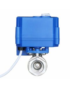 Stainless Steel Motorized Ball Valve- 1/2" with Manual Function, Full Port, 9-24V AC/DC and 2 Wire Auto Return Setup