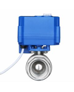 1" Stainless Steel Motorized Ball Valve with Manual Function, Full Port, 9-24V AC/DC and 2 Wire Auto Return Setup