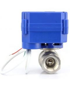 Motorized Ball Valve- 1/2" Stainless Steel Electrical Ball Valve with Full Port, 85-265 V AC, 2 Wire Auto Return