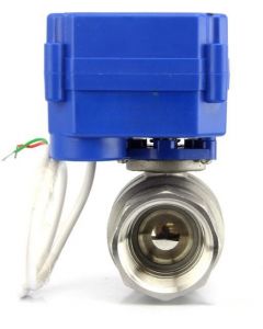 Motorized 1" Stainless Steel Electrical Ball Valve with Standard Port, 85-265 V AC, 2 Wire Auto Return