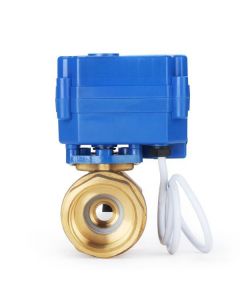 Motorized Ball Valve- 1" Brass Electrical Ball Valve with Standard Port, 9-24 V AC/DC, 2 Wire Auto Return, Normally Open