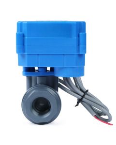 1/2" Motorized UPVC Ball Valve - 9-36V AC/DC Plastic Electric Valve with Full Port, 2-Wire Auto Return, Normally Closed