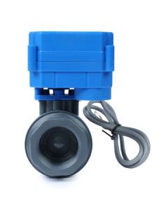 1" Electrically Operated UPVC Ball Valve - 9-36V AC/DC Plastic Motorized Electrical Valve with Full Port, 2-Wire Auto Return Function, Normally Closed
