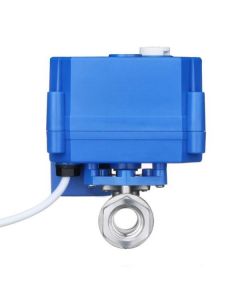 Electric Ball Valve- 1/4" Stainless Steel Motorized Valve with Manual Control, Full Flow, 9-24V AC/DC and 3-Wire Configuration