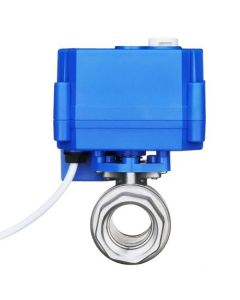 Electric Ball Valve - 3/4" Stainless Steel with Manual Override, Full Port, 9-24V AC/DC and 3-wire Configuration