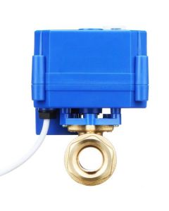 1/2" Brass Motorized Ball Valve with Manual Function, Full Port, 9-24V AC/DC and 3 Wire Setup