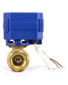 Electric Brass Motorized Ball Valve - 1", Standard Port, Suitable for 9-24V AC/DC, with 3-Wire 1-Way Configuration