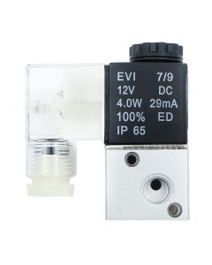 Pneumatic Electric Solenoid Valve with 3 Way 2 Position Functionality (DC 12 V, 1/8")