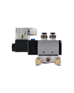 4V210-08 2 Position 5 Way 4 Pneumatic Solenoid Valves Manifold Base, DC 24V