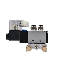 4V210-08 2 Position 5 Way 6 Pneumatic Solenoid Valves Manifold Base, DC 12V