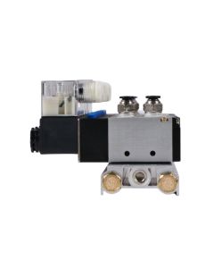 4V210-08 2 Position 5 Way 8 Pneumatic Solenoid Valves Manifold Base, DC 12V