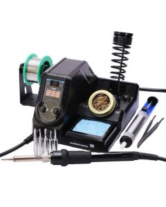 Digital Soldering Station - Adjustable Temperature Solder Iron Kit with Celsius/Fahrenheit Switch, 5 Extra Soldering Tips