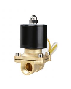 Electric Solenoid Valve - 1/2" 110V AC Brass Body Normally Closed, VITON SEAL