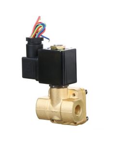 Electric Solenoid Valve- 1/4" 110V AC 230PSI Brass Body Normally Closed, VITON SEAL
