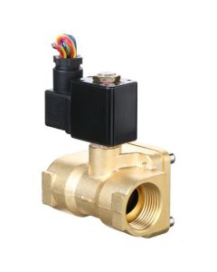 1" Electric Solenoid Valve - Brass Body, Normally Closed, VITON SEAL, 12V DC 230PSI