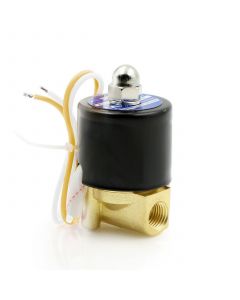 Electric Solenoid Valve- 1/4" 110V AC Brass Body Normally Closed, VITON SEAL