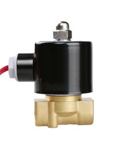 Electric Solenoid Valve - 3/8" 110V AC Brass Body Normally Closed Solenoid Valve with VITON SEAL
