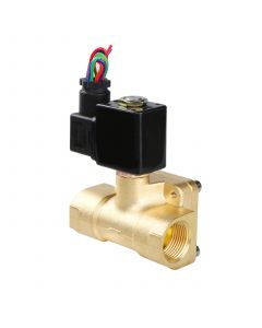 Electric Solenoid Valve - 3/4" 110V AC Brass Body Normally Closed, Pilot Type, VITON SEAL