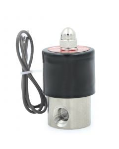 Stainless Steel Electric Solenoid Valve- 1/4" 24V DC Normally Closed with VITON SEAL