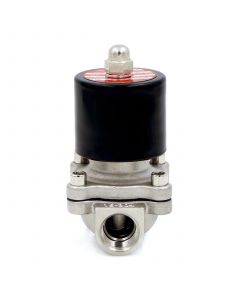 Electric Solenoid Valve- 1/2" 24V AC Stainless Steel Body Normally Closed, VITON SEAL
