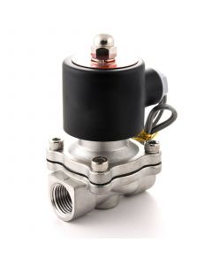 Electric Solenoid Valve- 1/2" 24V DC Stainless Steel Solenoid Valve with Normally Closed Feature and VITON SEAL