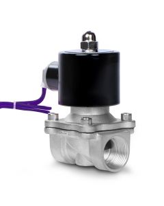 Electric Solenoid Valve- 3/4" 12V DC Stainless Steel Body Normally Closed, VITON SEAL