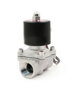 Electric Solenoid Valve- 3/4" 24V DC Stainless Steel Body Normally Closed, VITON SEAL
