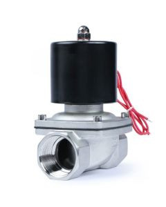 1-1/4" Stainless Steel Solenoid Valve, 12V DC Electric Solenoid Valve, Normally Closed, Viton Seal