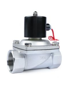 Electric Solenoid Valve - 2 Inch Stainless Steel, 12V DC, Normally Closed, With Viton Seal