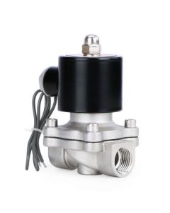3/4” Stainless Steel Electric Solenoid Valve, 24V DC, Normally Open with Viton Seal