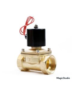 Electric Solenoid Valve- 2" 110V AC Brass Body Normally Closed, VITON SEAL