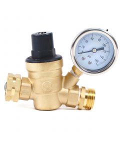 Adjustable Water Pressure Regulator Valve with Pressure Gauge